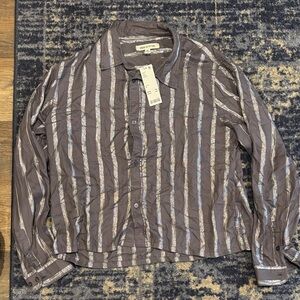 Urban Outfitters Charcoal Striped Shirt
